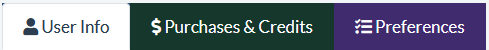 The user preferences tab